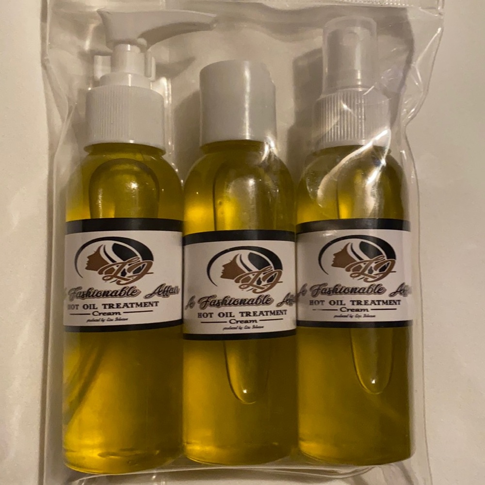 A Fashionable Affair Hot Oil Treatment by: Lisa Johnson. 7 oz. Trio Pack.
